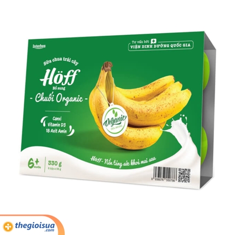Sữa chua hoa quả Hoff vị chuối Organic 6 hộp x 55g
