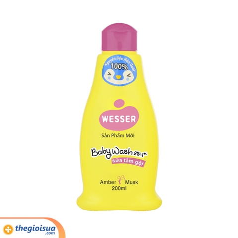 Sữa tắm gội Wesser 2 in 1 200ml (Hồng)