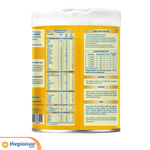 Sữa bột Grow Plus+ colostrum Lactoferrin 1+ 800g (từ 1-2 tuổi)