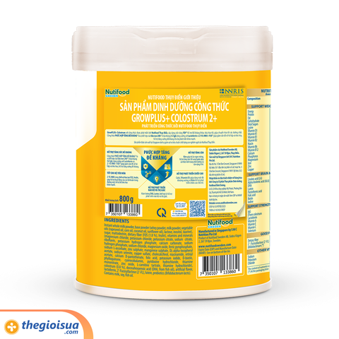 Sữa bột Grow Plus+ colostrum Lactoferrin 2+ 800g (từ 2 tuổi trở lên)
