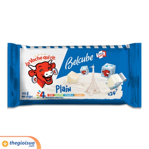 Phô mai vuông Belcube 24 viên - Gói 125g vị truyền thống ít ngọt