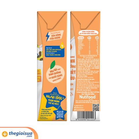 Sữa Tươi Lên Men Tiệt Trùng NUVI Vị Cam 4x170ml