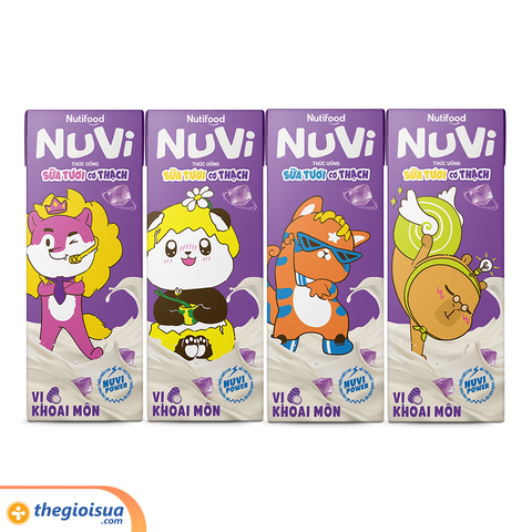 Sữa tươi NUVI có thạch vị khoai môn hộp 170ml