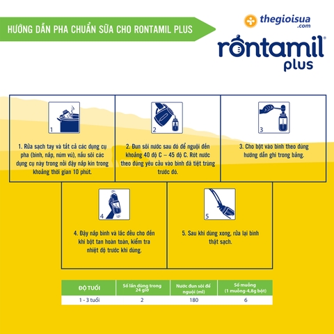 Rontamil Plus 3 800g cho bé 1-3 tuổi