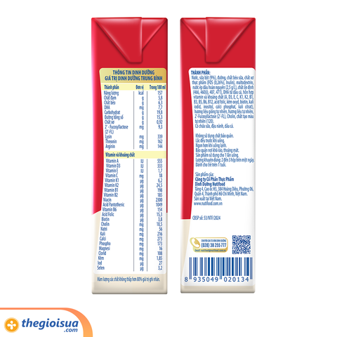 Sữa Pha Sẵn GrowPlus+ Vị Dâu sữa Hộp 180ml