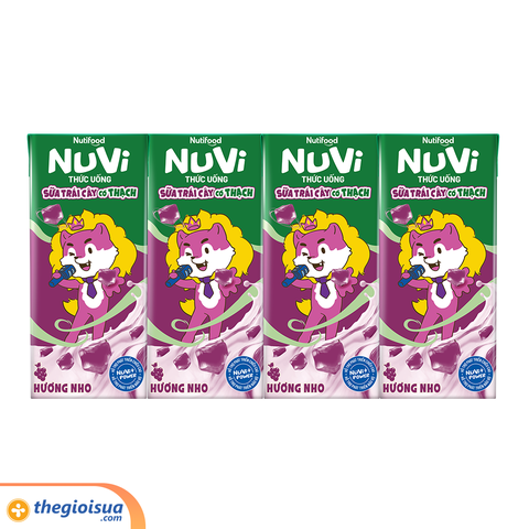 Sữa uống trái cây Nuvi Nho có thạch hộp 170ml