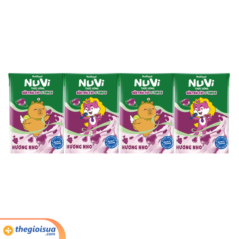Sữa uống trái cây Nuvi Nho có thạch hộp 100ml