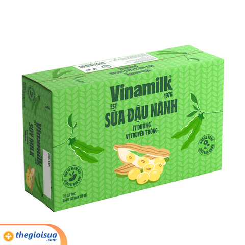 Sữa Đậu Nành Vinamilk ít đường hộp 180ml