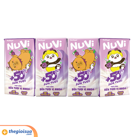 Sữa tươi trái cây tươi NuVi Nho Hộp 110ml