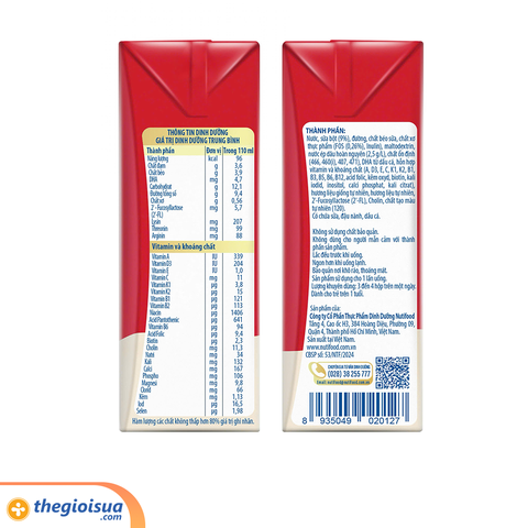 Sữa Pha Sẵn GrowPlus+ Vị Dâu sữa Hộp 110ml