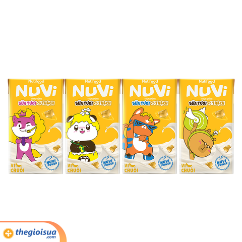 Sữa Tươi NUVI có thạch vị Chuối hộp 100ml