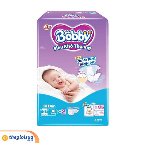 Tã dán Bobby Siêu Thấm - Khô Thoáng Size XS38 (Dưới 5kg)