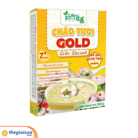 Cháo tươi GOLD - Cá lóc & đậu xanh 240g