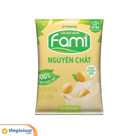 Sữa đậu nành Fami ít đường túi 200ml - thùng 40 túi