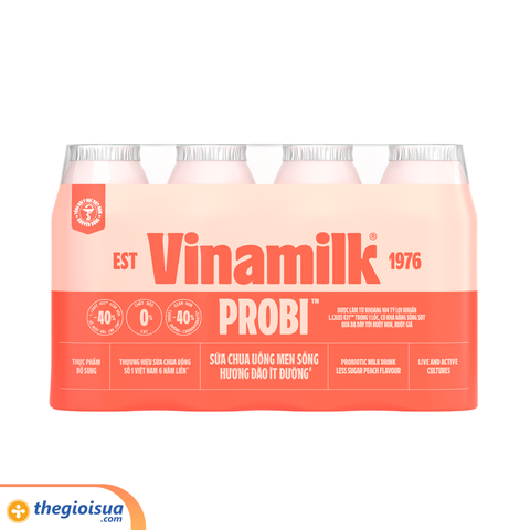 Sữa chua uống men sống Hương Đào ít đường VNM Probi 130ml