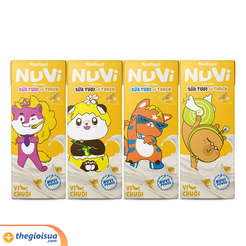 Sữa Tươi NUVI có thạch vị Chuối hộp 170ml