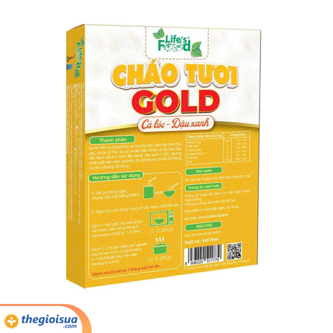 Cháo tươi GOLD - Cá lóc & đậu xanh 240g