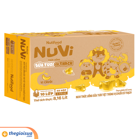 Sữa Tươi NUVI có thạch vị Chuối hộp 170ml