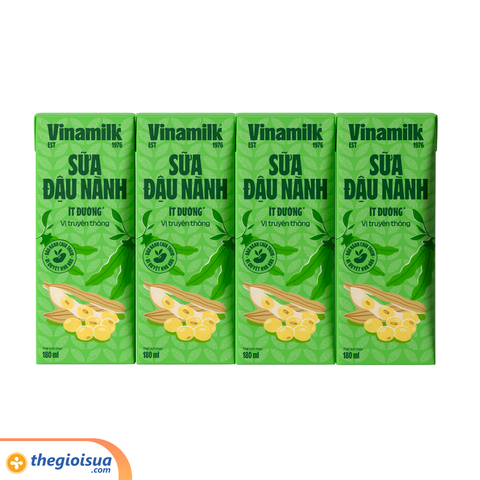Sữa Đậu Nành Vinamilk ít đường hộp 180ml