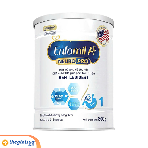 Sữa Enfamil A2 NeuroPro số 1 800g (Infant Formula, 0-6 tháng)