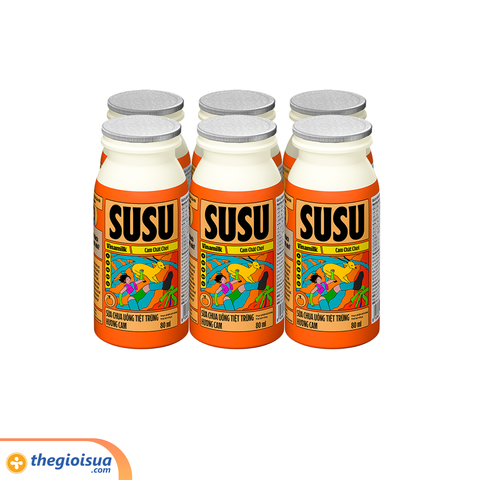 Sữa chua uống tiệt trùng hương cam Vinamilk Susu chai 80ml