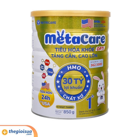 Sữa bột Metacare Opti 1+ 850g cho bé 1-2 tuổi (Vàng)
