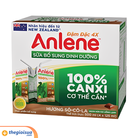 Sữa uống Anlene UHT hương socola 125ml x 4