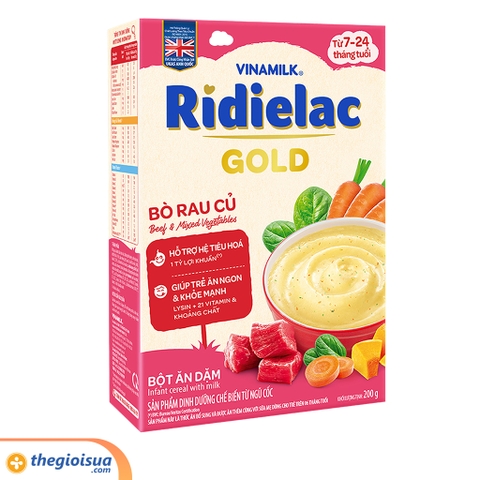 Bột ăn dặm Ridielac Gold Bò rau củ hộp giấy 200g