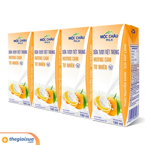 Sữa tươi tiệt trùng Mộc Châu Cam 180ml