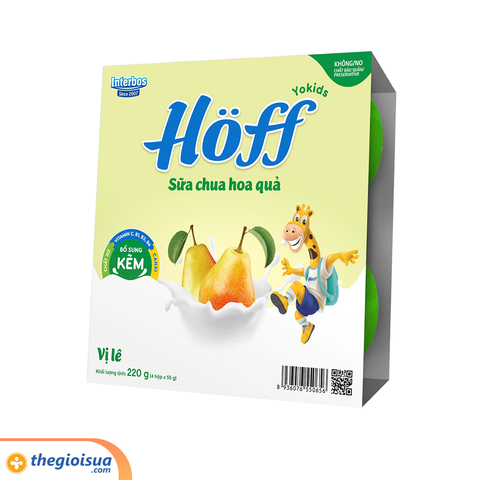 Sữa chua hoa quả Hoff  Vị Lê 4 hộp x 55g (trên 6 tháng)