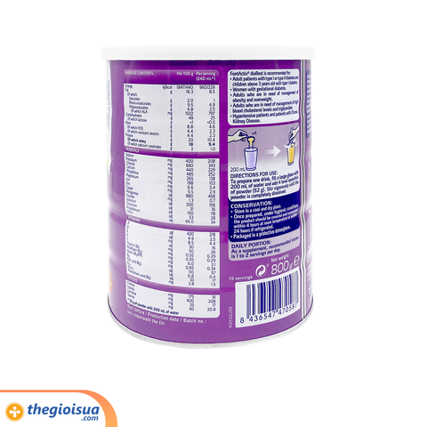 Thực phẩm cho chế độ ăn đặc biệt FontActiv diaBest Vanilla 800g