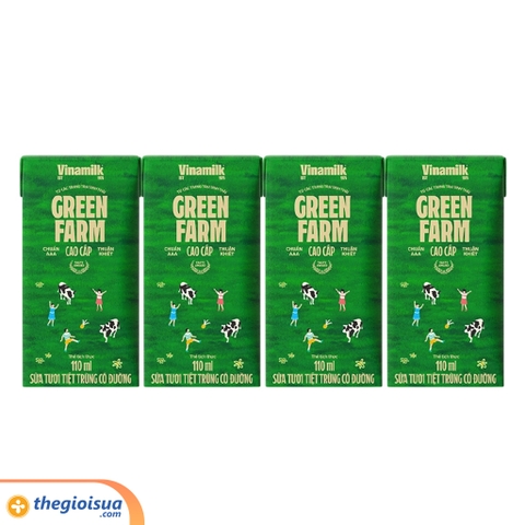 Sữa tươi tiệt trùng có đường Vinamilk Green Farm 110ml