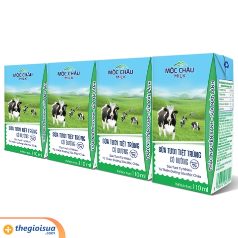 Sữa tươi tiệt trùng Mộc Châu 4x110ml