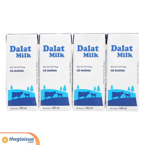 Sữa tươi tiệt trùng có đường Dalatmilk 180ml