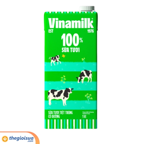 Sữa tươi tiệt trùng Vinamilk 100% có đường 1L