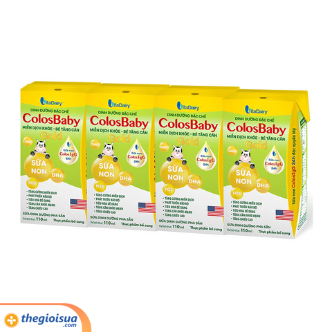 Sữa uống dinh dưỡng Colos Baby Gold 110ml, lốc 4 hộp (trên 1 tuổi)