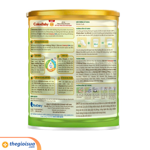 Sữa bột dinh dưỡng Colos Baby Gold 2+ 800g