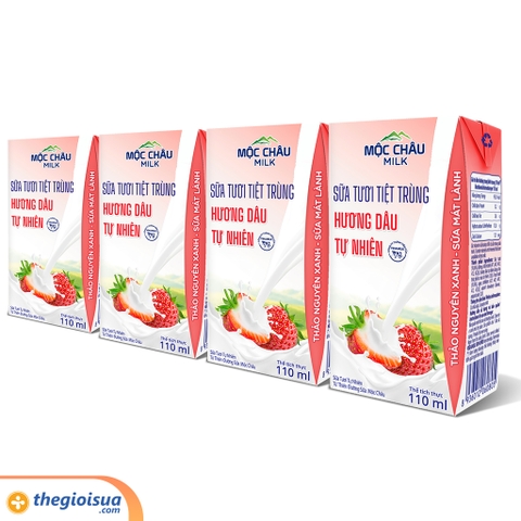 Sữa tươi tiệt trùng Mộc Châu Vị Dâu 110ml