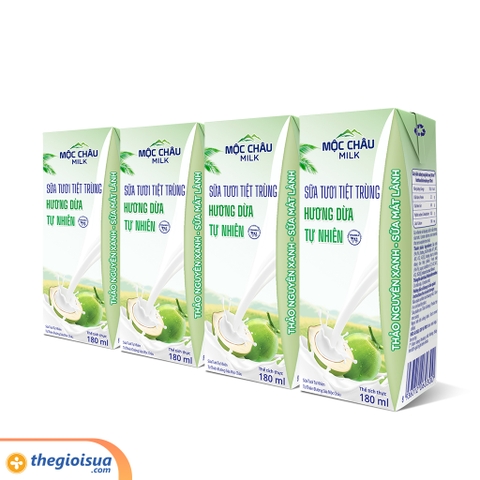 Sữa tươi tiệt trùng Mộc Châu Dừa 4x180ml