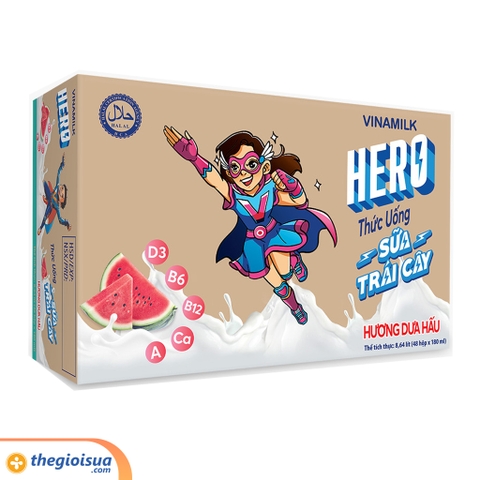 Thức uống sữa trái cây hương dưa hấu vinamilk Hero 180ml