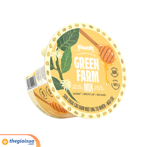 Sữa chua ăn cao đạm mật ong tự nhiên ngũ cốc VNM Greenfarm - hộp Flip cup 123g