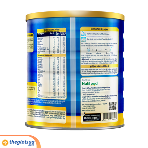 Sữa bột Nuti Grow PLUS+ xanh 1,5kg (1-2 tuổi)