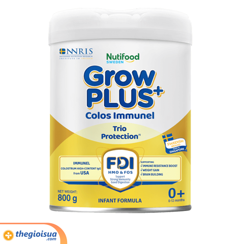 Sữa bột công thức GrowPlus+ Colos Immunel 0+ (0-12 tháng) 800g