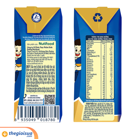 Sữa uống Grow PLUS+ xanh 110ml (từ 1 tuổi)