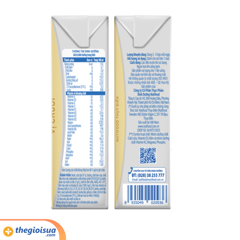 Sữa uống dinh dưỡng NUVI Grow height vị Chuối 180ml