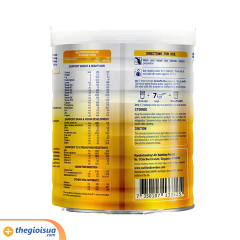 Sữa bột GrowPLUS+ Vàng 2+ từ 2 tuổi trở lên (800g)
