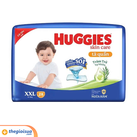 Tã quần Huggies Skincare (XXL, >15kg, 28 miếng)