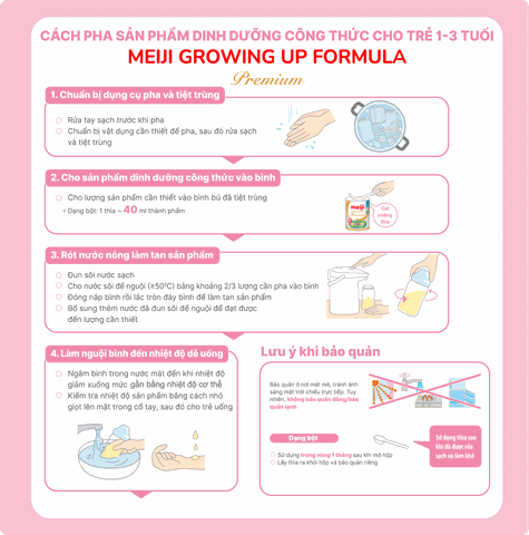 Meiji 1-3 year old Growingup Formula Premium 800g (Nhập khẩu)
