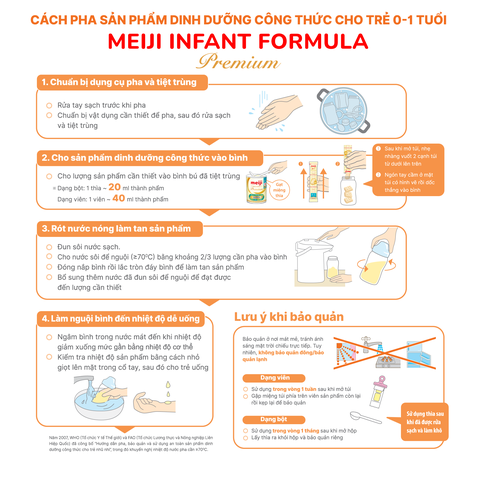 Sữa bột Meiji 0-1 year old Infant Formula Premium 800g (Nhập khẩu)