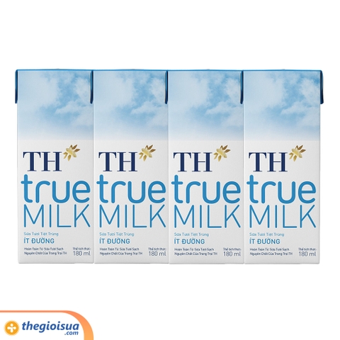 Sữa tươi tiệt trùng TH ít đường 4x180ml